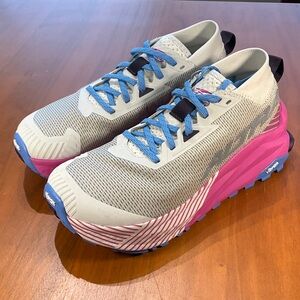 Altra Olympus 275 Women’s Gray, Pink & Blue Trail Running Shoes